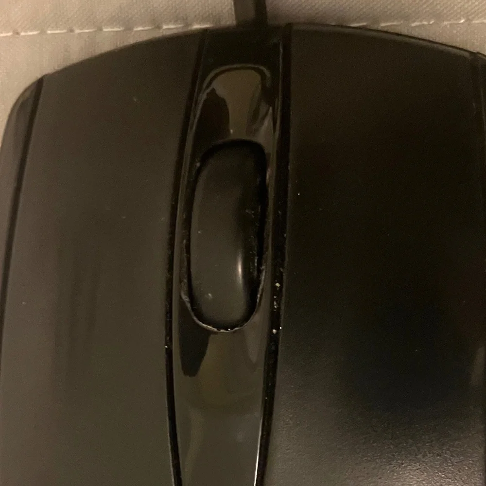 HP USB 3 Button Optical Mouse Wired Black Finish Part Number (KY619AA)